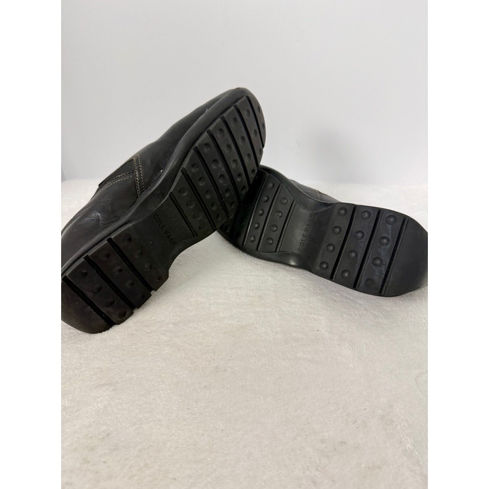 Cole Haan Zeno Split Toe Slip On Loafers Mens 11.5 Black Leather Dress Shoes - Picture 6 of 8